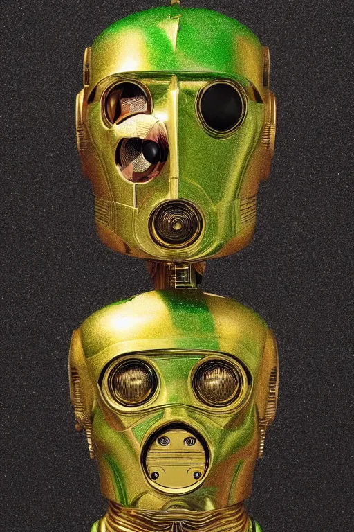 Prompt: 📷 c 3 po is pea, made of food, head portrait, dynamic lighting, 4 k