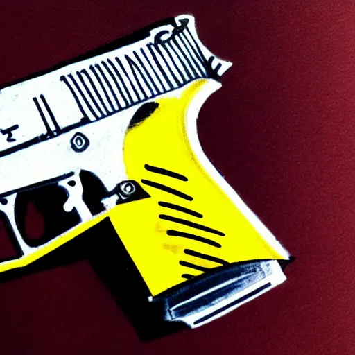 Prompt: a handgun that’s transforming into a bumblebee illustration