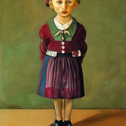 Prompt: little girl wearing an gucci's outfit. art made by artgem, inspired by balthus, highly detailed, realistic,