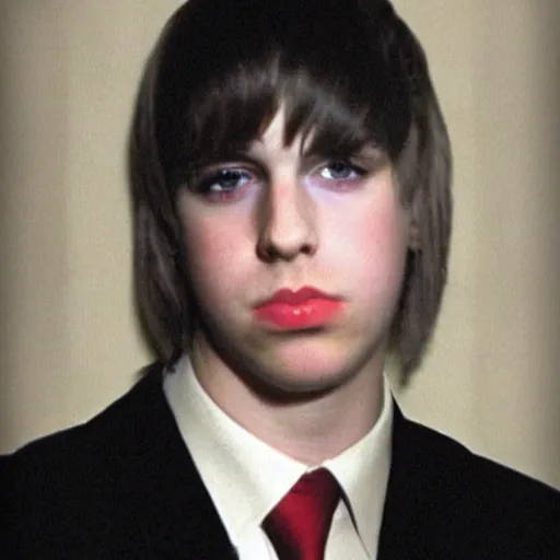 Image similar to prince andrew as an emo boy on myspace, 2 0 0 5, webcam quality,