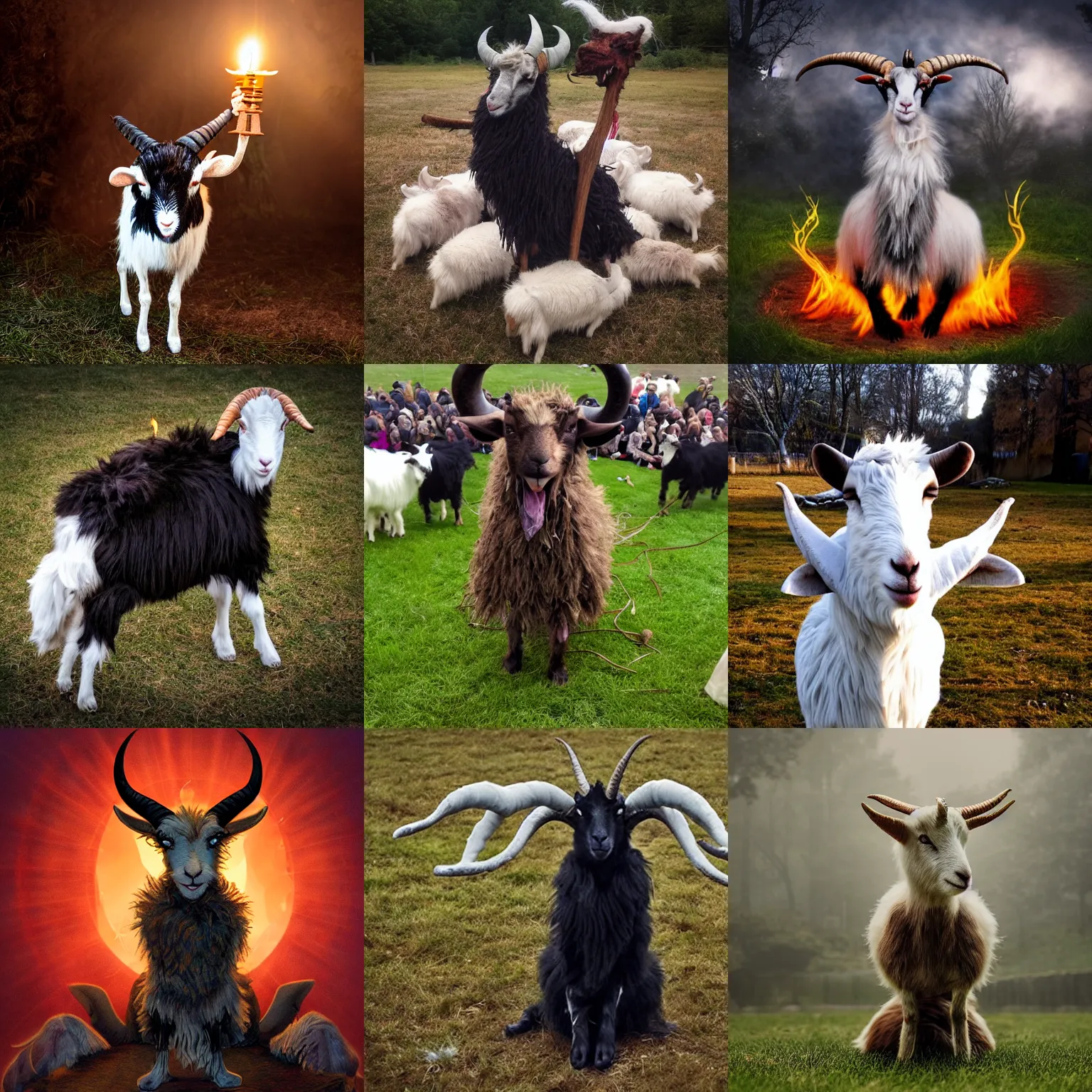 Prompt: furry goat demon conducting ritualistic demonic summoning