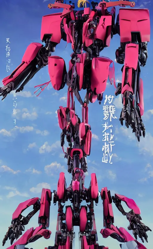 Image similar to movie poster of < 3 d huge mecha > with a < full mechanical guitar >, in the style of < neon genesis evangelion >, < full body robot >, 3 d anime, arcane style, retropunk, steampunk, high resolution, 4 k, retrofuturism, by ghibli and < simon stalenhag >