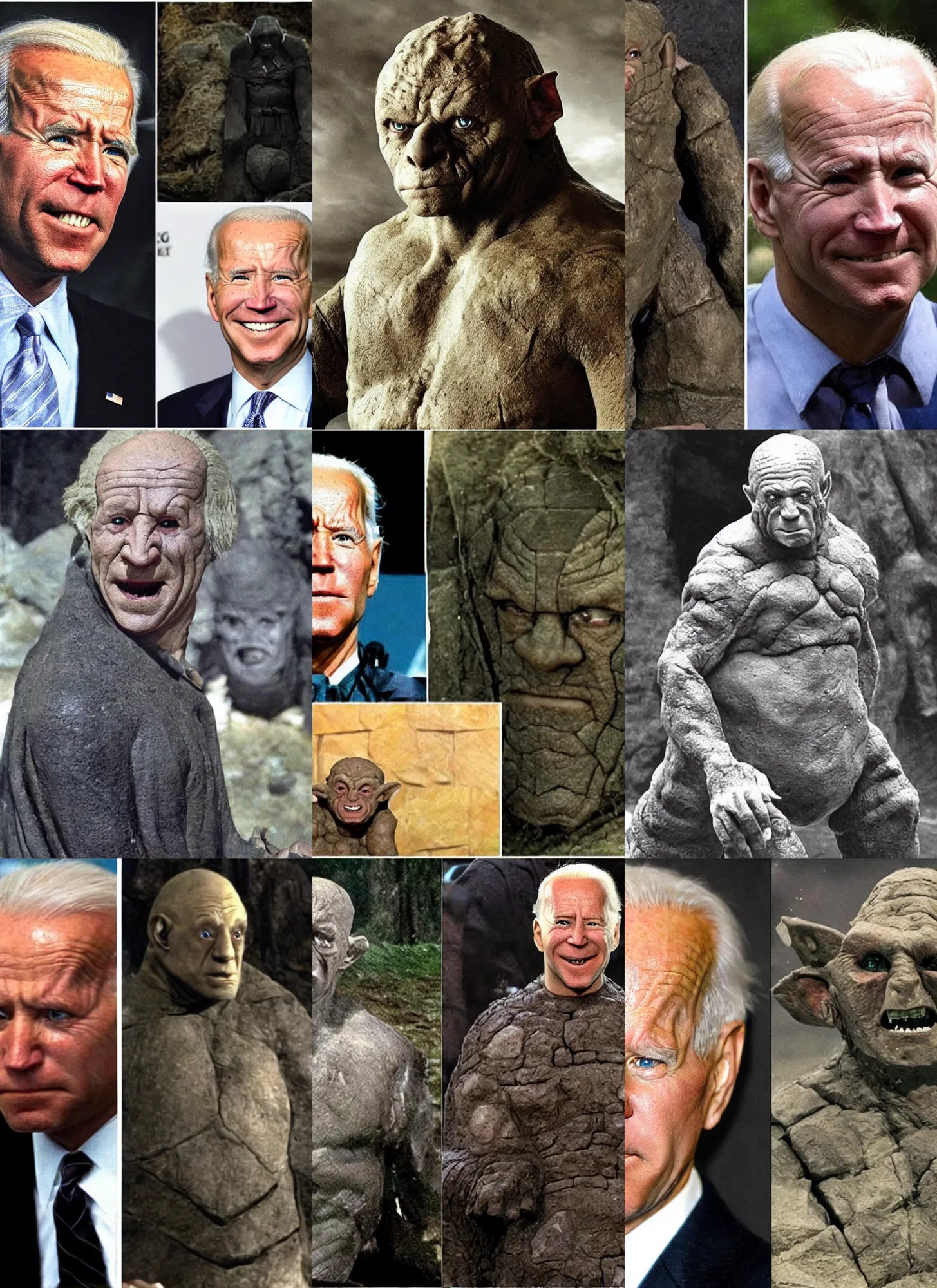 Prompt: golem from lord of the rings mixed with joe biden.