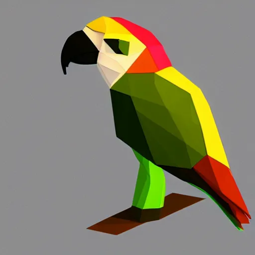 Image similar to low poly render of parrot