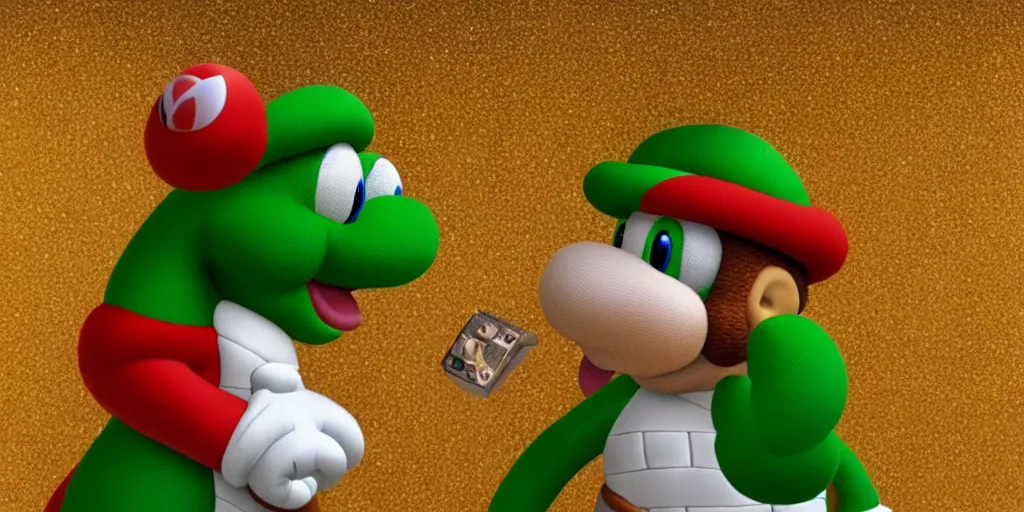 Prompt: a portrait of yoshi from super mario as tutankhamun, photorealistic, 8 k, highly detailed