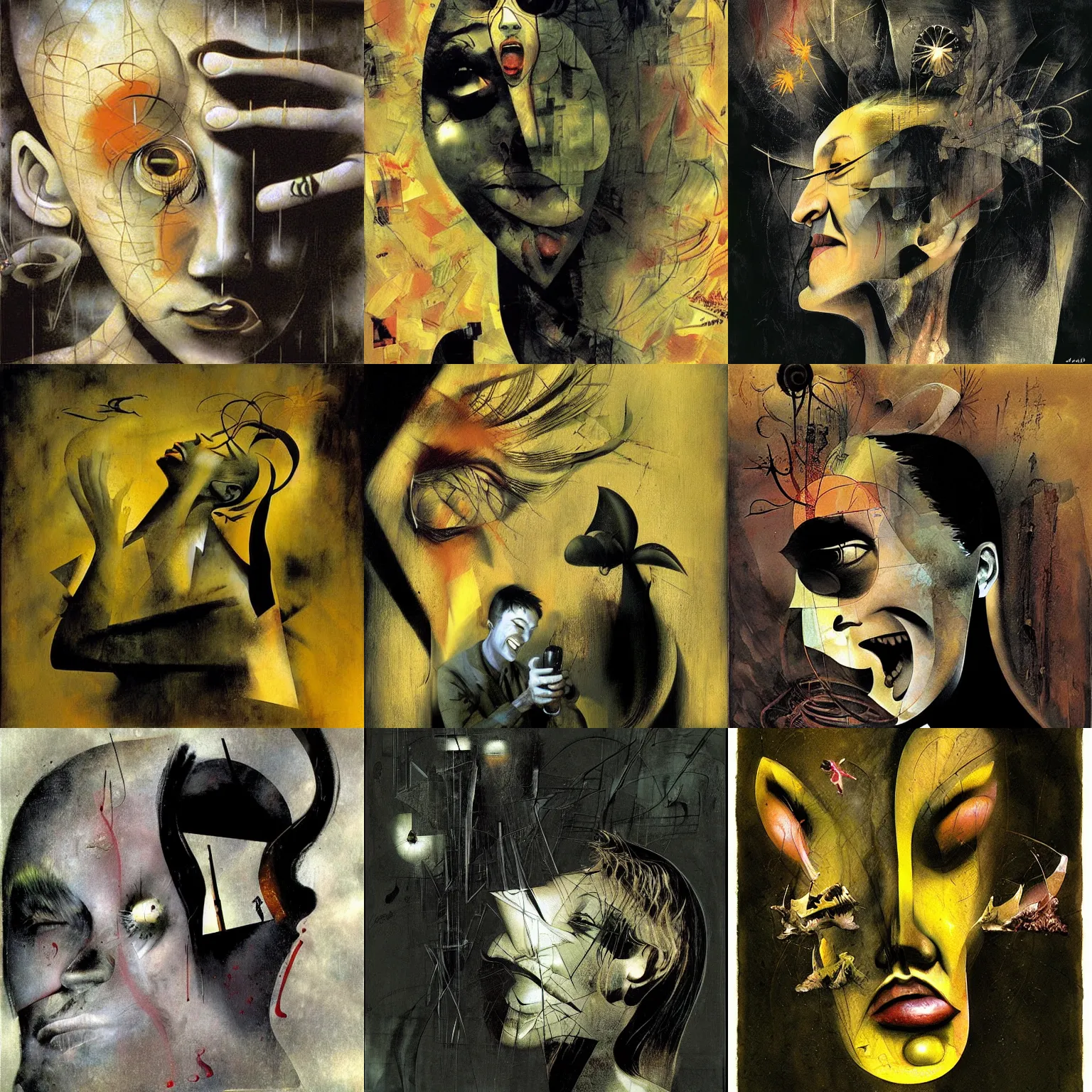 Prompt: deep happiness, by dave mckean