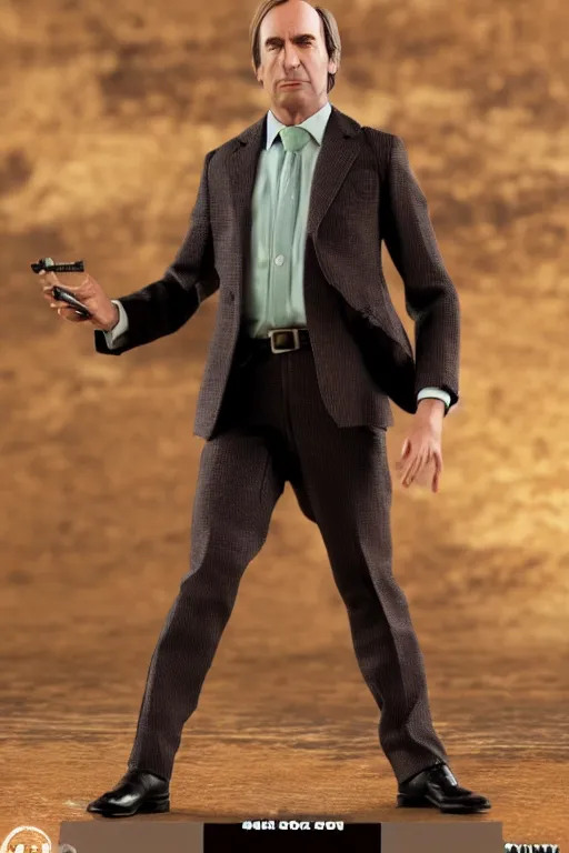 Prompt: saul goodman hot toys figure, 1/16th size, bokeh, hd photo