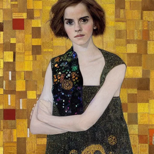 Image similar to Emma Watson portrait by klimt