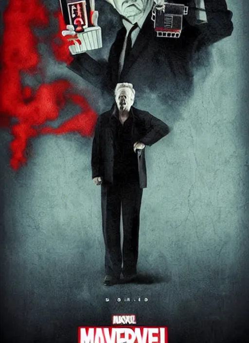 Image similar to a movie poster for marvel with david lynch, a poster by john carpenter, pinterest contest winner, happening, movie poster, horror film, poster art
