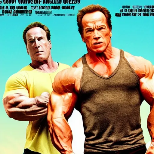 Image similar to movie poster for'nobody got swole ', an action movie starring bob odenkirk with the body of arnold schwarzenegger