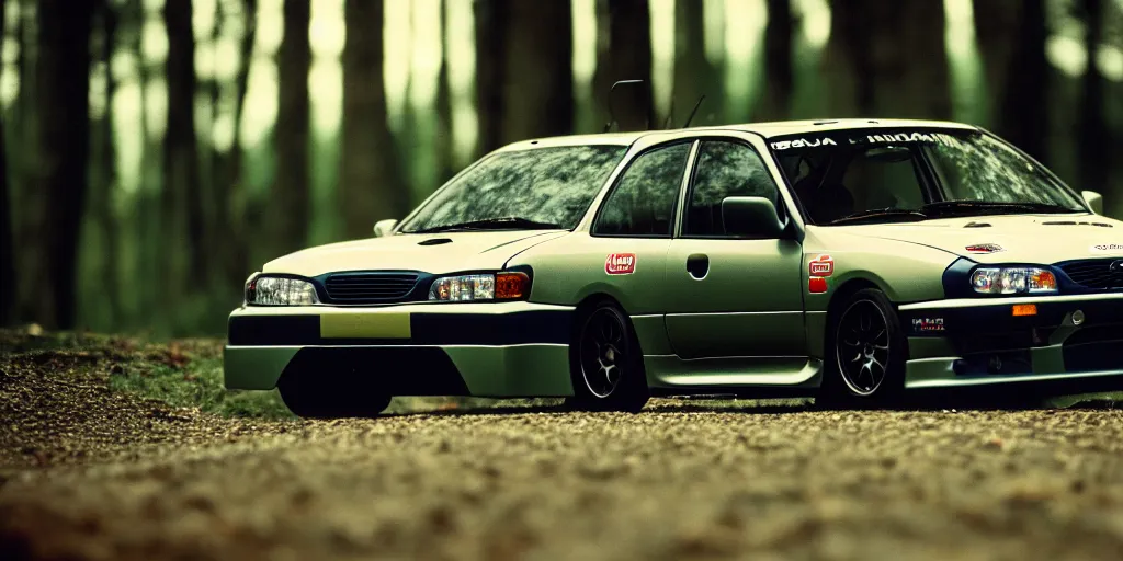 Image similar to photograph, 1999 subaru impreza 2.5RS, GC8, cinematic, 8k, depth of field, bokeh.