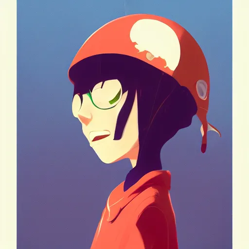 Image similar to face icon stylized minimalist flcl, loftis, cory behance hd by jesper ejsing, by rhads, makoto shinkai and lois van baarle, ilya kuvshinov, rossdraws global illumination