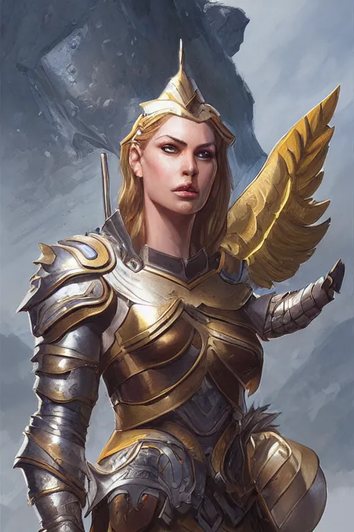 Image similar to amazon valkyrie athena, d & d, fantasy, portrait, highly detailed, headshot, digital painting, trending on artstation, concept art, sharp focus, illustration, art by artgerm and greg rutkowski and magali villeneuve