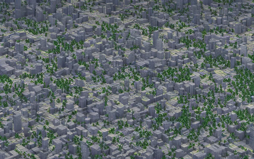 Prompt: map render of an utopian city, 8k render with octane