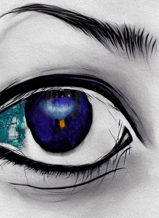 Image similar to portrait of a stunningly beautiful eye, infinite art styles combined