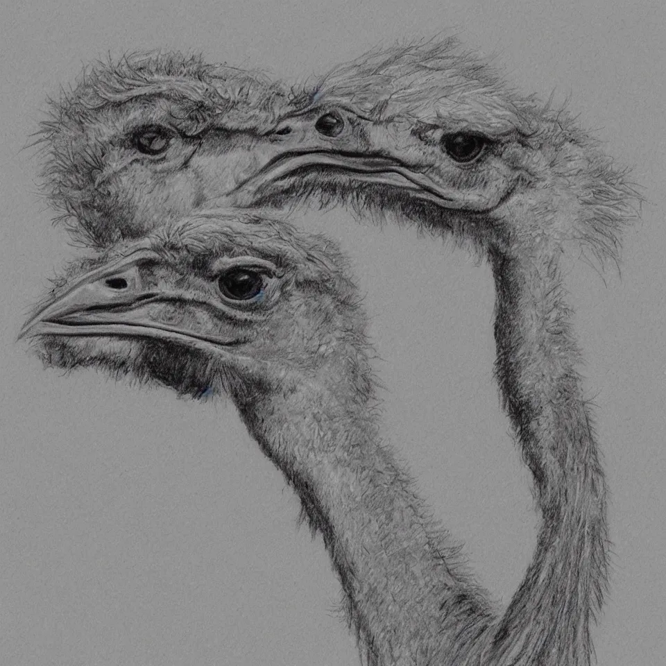 Prompt: a sketch of an ostrich