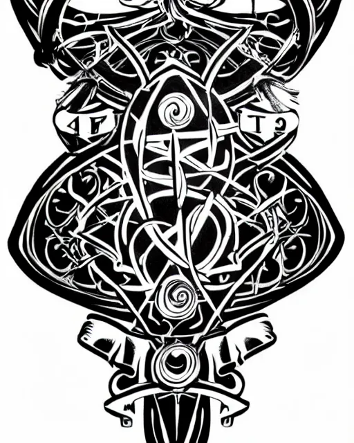 Image similar to cool alchemy tattoo design idea on transparent background