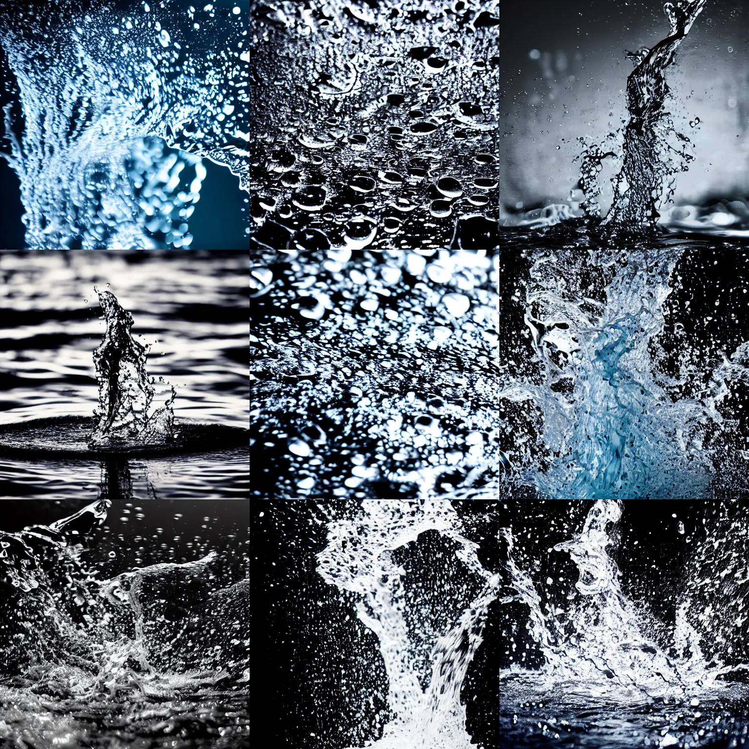 Prompt: stock photo of splash water, black background