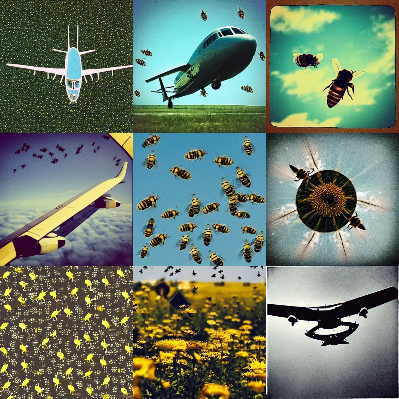 Prompt: “In The Aeroplane Over The Bees”