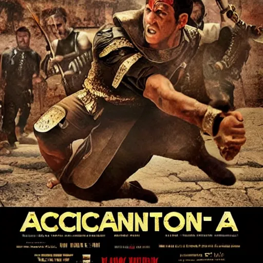 Prompt: movie poster of an action film from ancient Rome