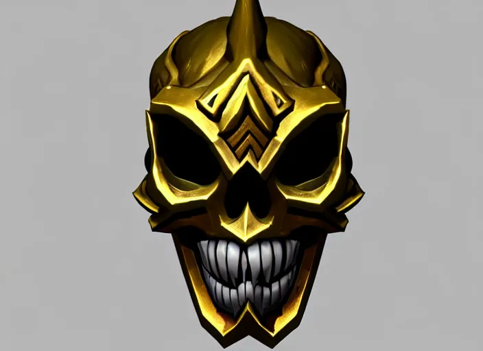 Prompt: gilded skull mask, stylized stl, 3 d render, activision blizzard style, hearthstone style, darksiders art style