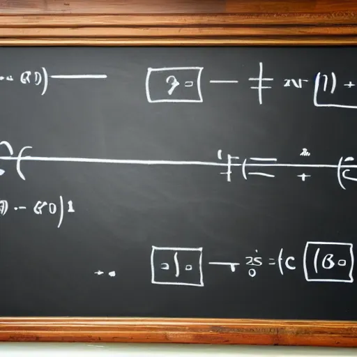 Image similar to the equation from the theory of all and functioning quantistic gravity theorem, written on a blackboard