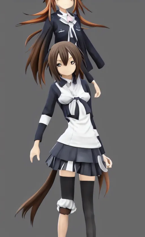 Image similar to Anime girl figure in school uniform, unreal engine, highly detailed.