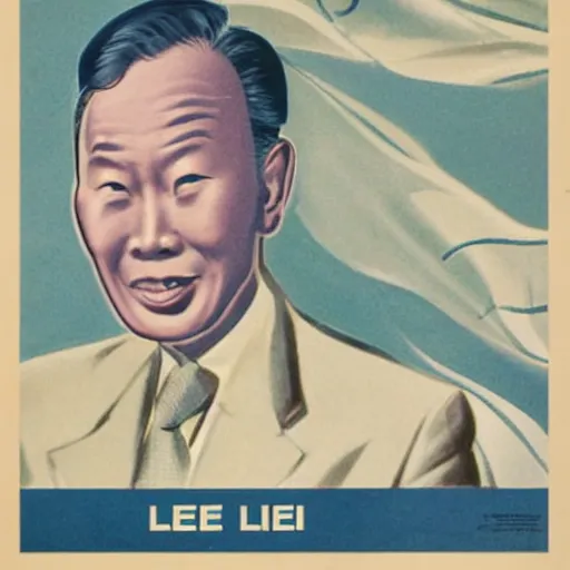 Image similar to A 1950s poster of Lee Kuan Yew