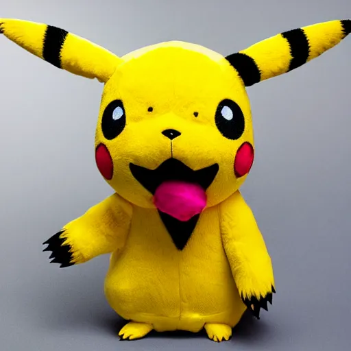 Image similar to pikachu plush toy, advertising photography