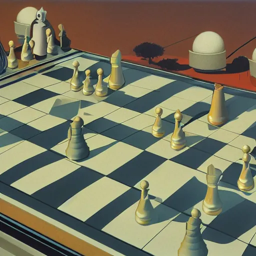 Prompt: a clean chessboard, Dan McPharlin, Ralph McQuarrie