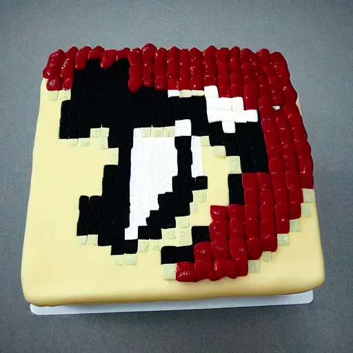 Prompt: horse eating a cake pixel art