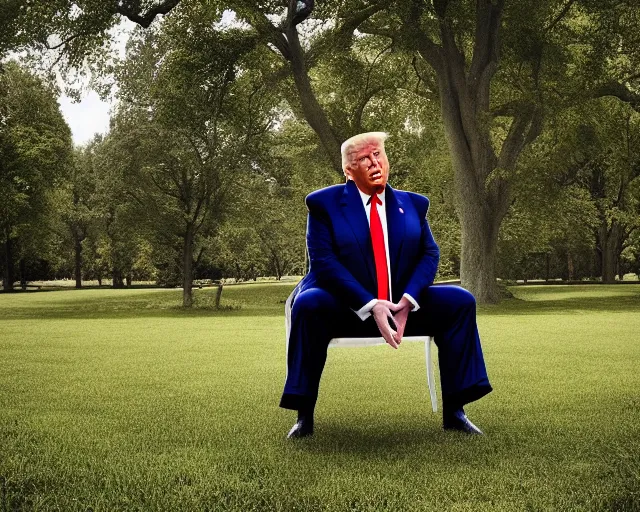 Image similar to award winning 5 5 mm portrait photo of trump as songok, in a park by stefan kostic.