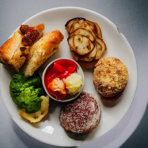 Prompt: professional photo of a plate of (((((delicious))))) food