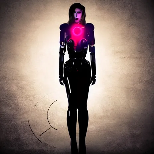 Image similar to twilight zone woman robot android with lipstick beautiful, dark city inspired, blade runner, flowing dress on an android woman portrait realistic dramatic lighting smoky atmosphere dreamy