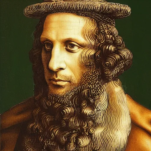 Image similar to lapo elkann painted by leonardo da vinci