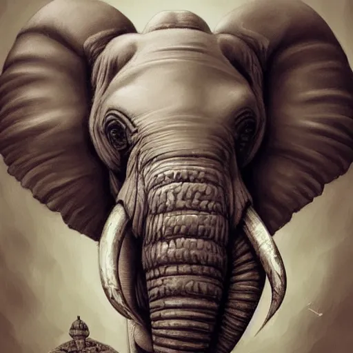 Prompt: a portrait of an elephant portrait, cute and adorable, pretty, beautiful, art portrait, matte fantasy painting, deviantart, super detailed eyes, super detailed, nose, super detailed, eyes, artstation, by jason felix by steve argyle by tyler jacobson by peter mohrbacher, cinematic