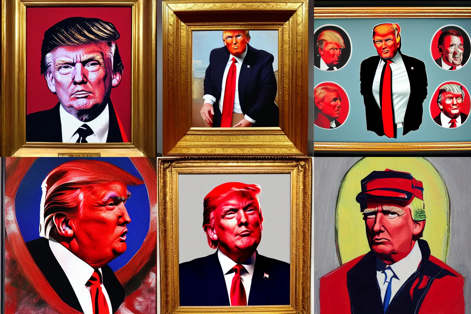 Prompt: roman donald trump presidential portrait crimson