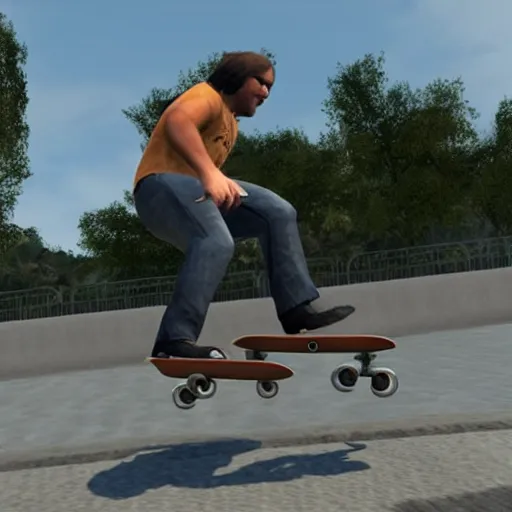 Prompt: Jack Black in skate 3