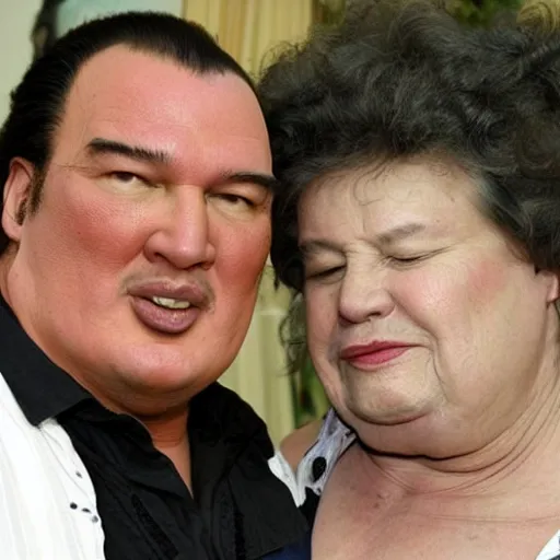 Image similar to obese steven seagal being eaten by grandma