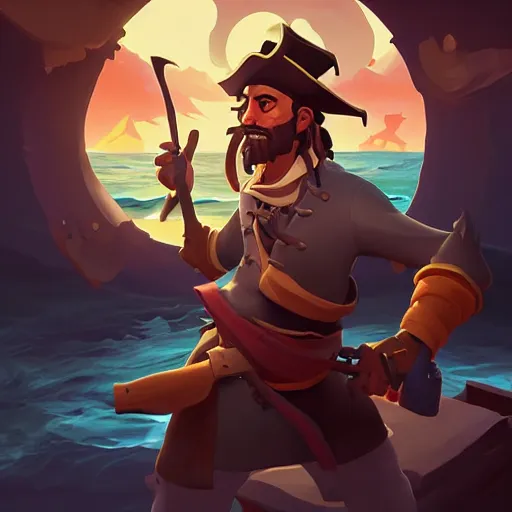 Image similar to painting jack the pirate on sea of thieves game avatar hero smooth face median photoshop filter cutout vector behance hd by jesper ejsing, by rhads, makoto shinkai and lois van baarle, ilya kuvshinov, rossdraws, illustration, art by ilya kuvshinov and gustav klimt