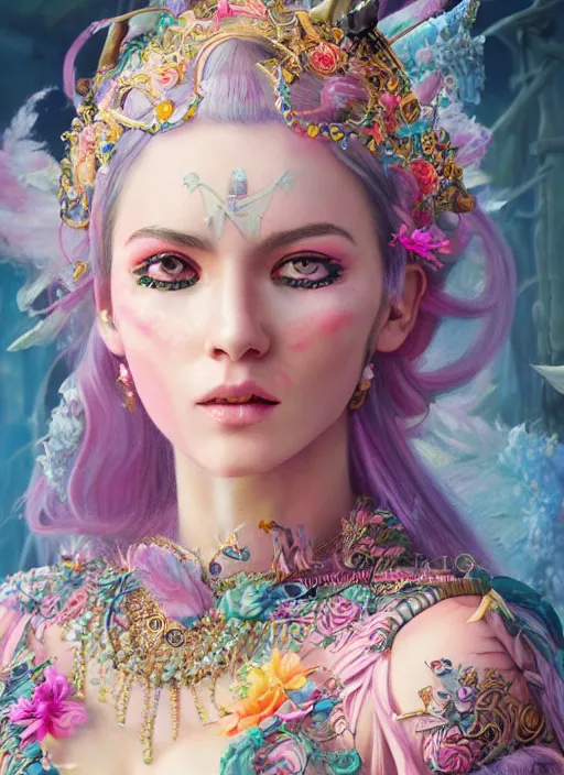 Image similar to detailed realistic full body colorful pastel painting of a pirate female in intricate clothing, beautiful face, elegant pose, fantasy, illustration, insanely detailed and intricate, octane render, 4k