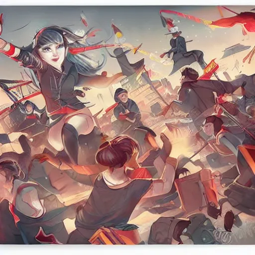 Prompt: the Marxist revolution by rossdraws