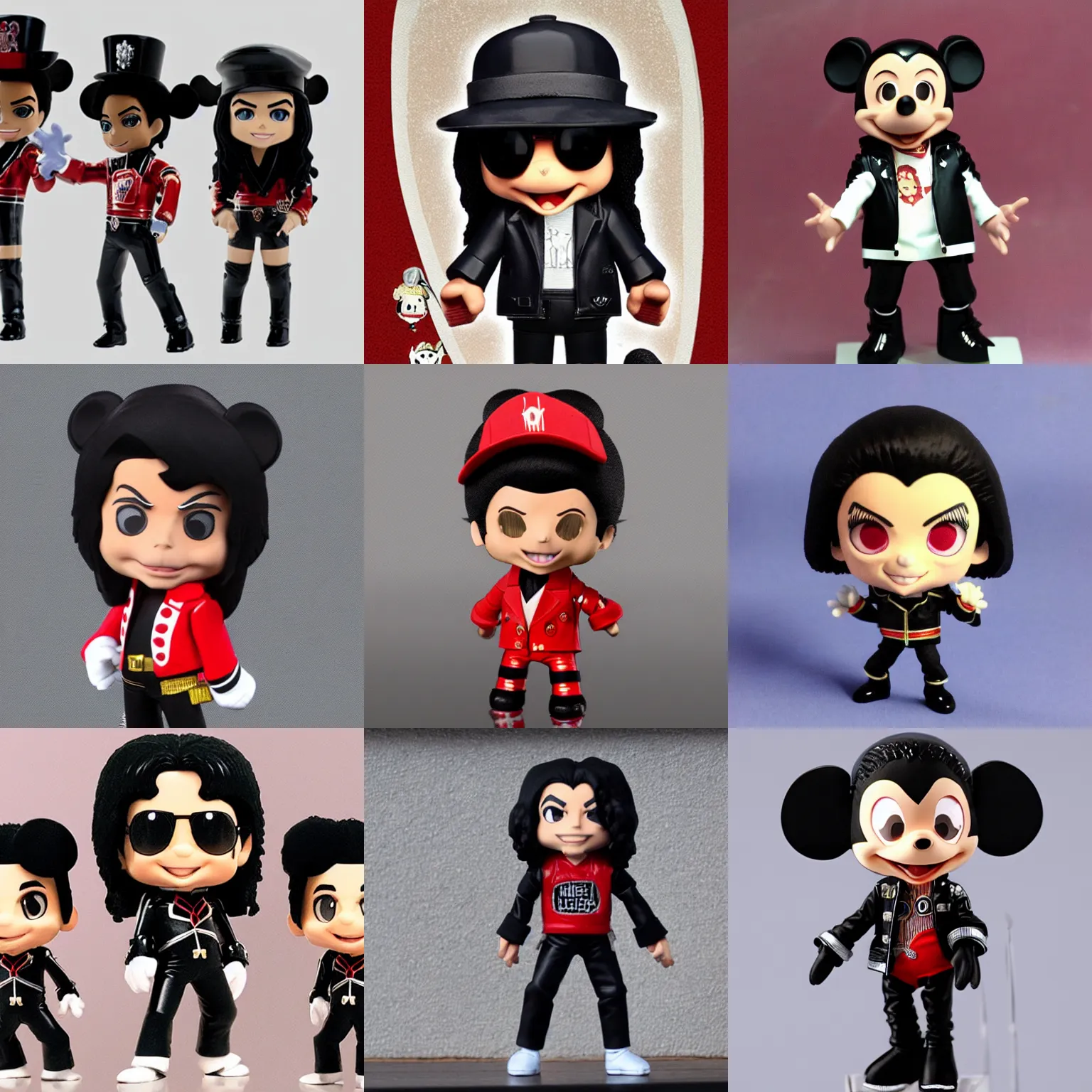 Prompt: michael jackson, michael jackson, michael jackson, michael jackson, michael jackson, michael jackson, michael jackson, michael jackson, ( ( ( mickey mouse ) ) ), nendroid, butcher billy style