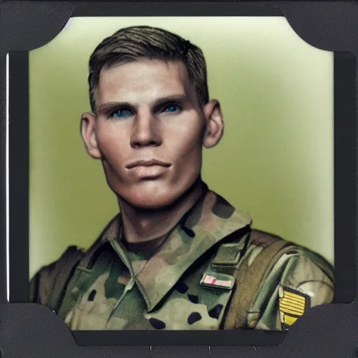 Prompt: A polaroid of Jerma985 in military gear, taken during the vietnam war, realistic, hyperrealistic, very realistic, highly detailed, very detailed, extremely detailed, detailed, digital art, trending on artstation