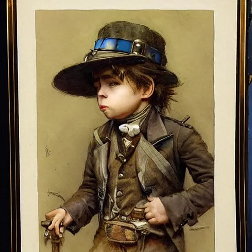 Image similar to (((((portrait of boy dressed as steampunk explorer . muted colors.))))) by Jean-Baptiste Monge !!!!!!!!!!!!!!!!!!!!!!!!!!!
