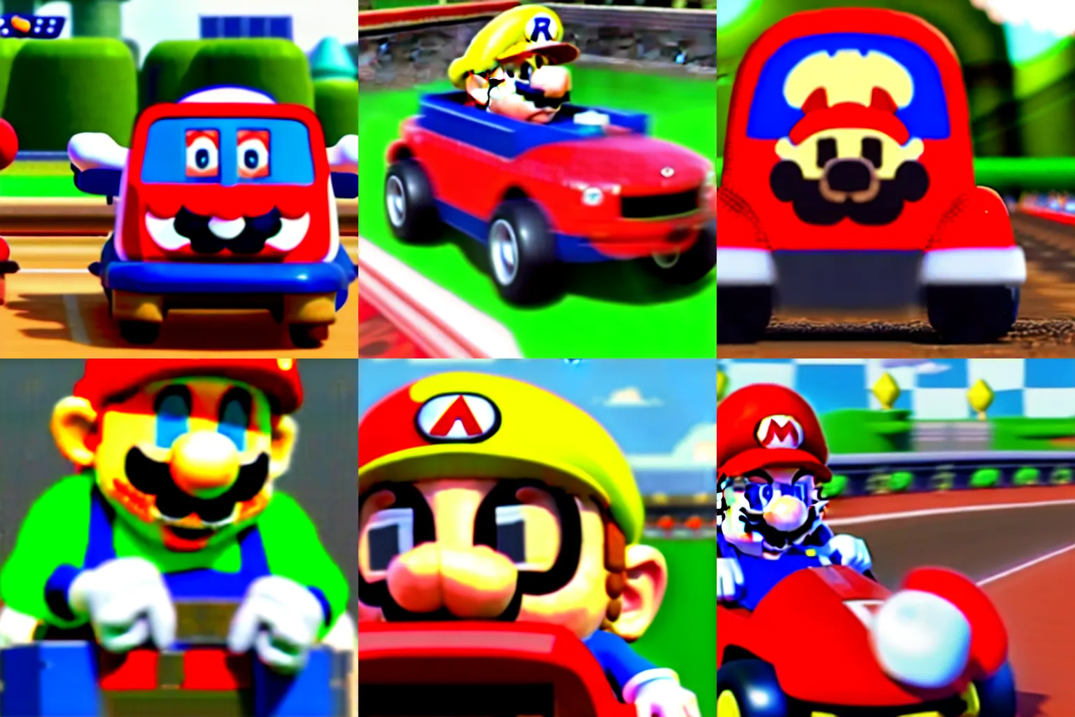 Prompt: Boris Johnson as a character in Mario kart riding a red bus, Nintendo. Dirt track, rainy day. Game render