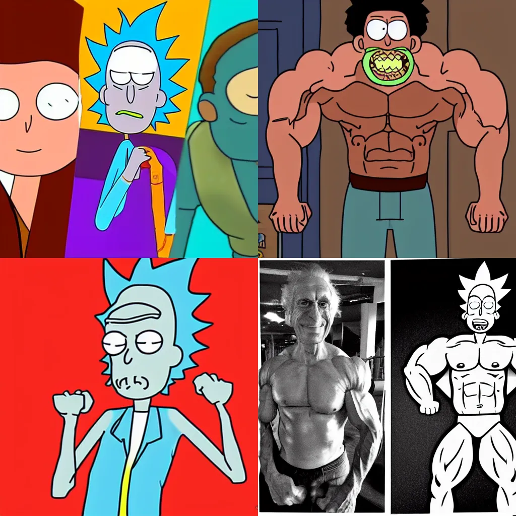 Rick from Rick and Morty as bodybuilder | Stable Diffusion | OpenArt