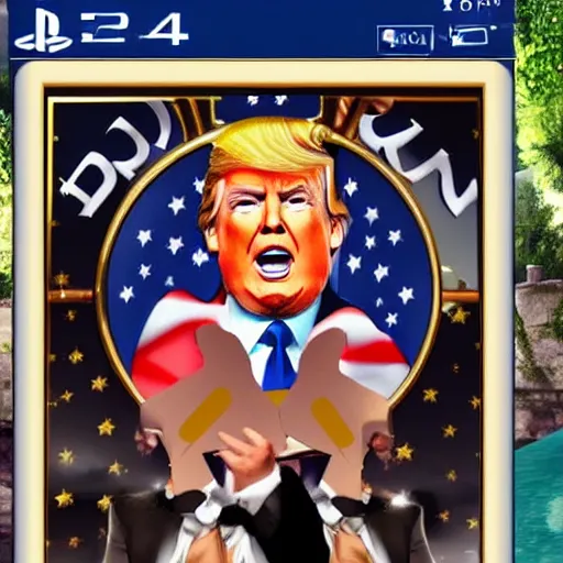 Prompt: donald trump tarot cards all suits bejeweled unreal engine 8 k