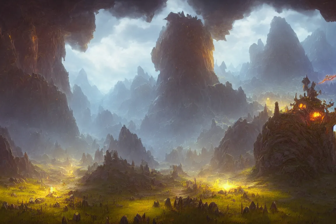 Prompt: screenshot of world of warcraft, oil painting, concept art, filip hodas, john howe, mike winkelmann, jessica rossier, andreas rocha, bruce pennington, albert bierstadt, 4 k