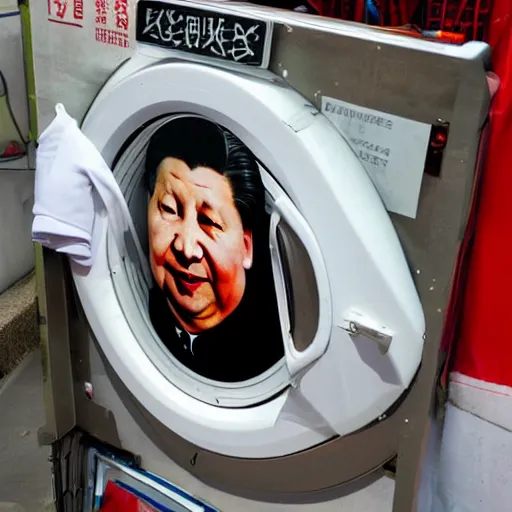 Image similar to xi jinping stuck in the washing machine